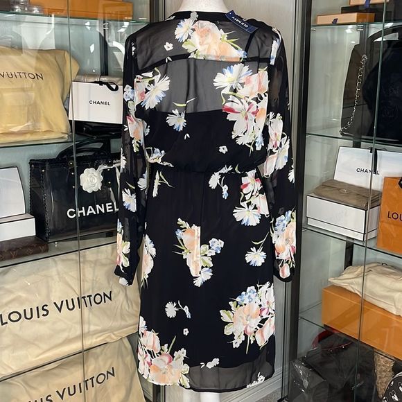 OLD NAVY | ✨NEW✨ Slip Dress With Sheer Floral Overlay Dress in Black - Picture 3 of 4